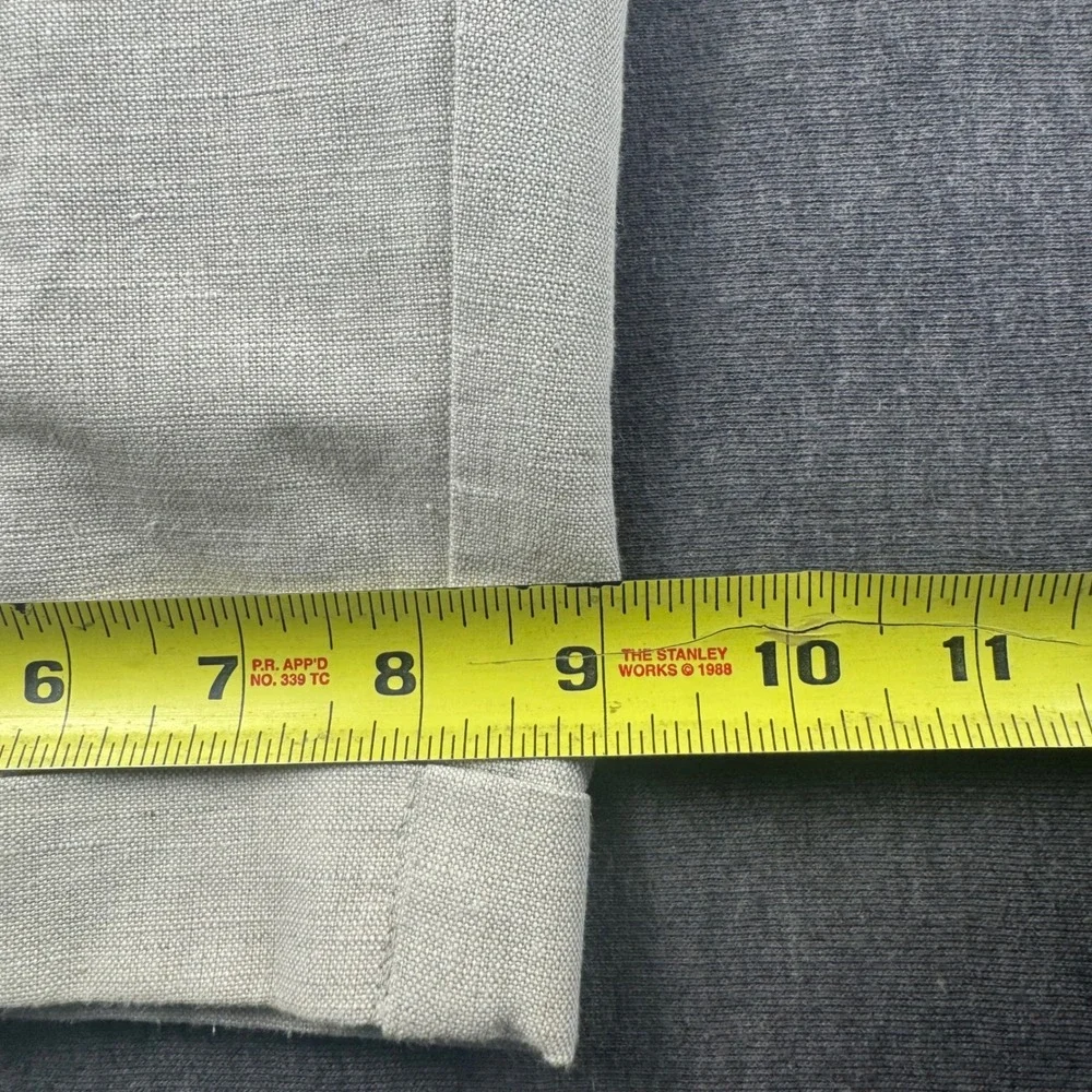 Perry Ellis Mens 36x30 Linen Cotton Blend Pleated Cuffed Trousers Beige Oatmeal